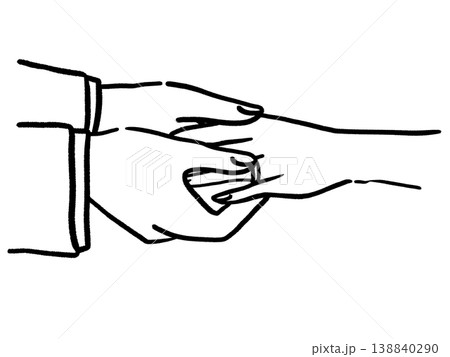 指輪交換 夫から妻へ 線画 指輪交換 夫から妻へ 線画 138840290