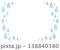 水彩の雫の白背景フレーム-横型 138840380