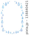 水彩の雫の白背景フレーム-縦型 138840421