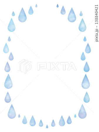 水彩の雫の白背景フレーム-縦型 138840421