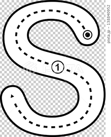 Letter S Tracing Worksheet for Kids, Black and White Alphabet Handwriting Practice 138840952