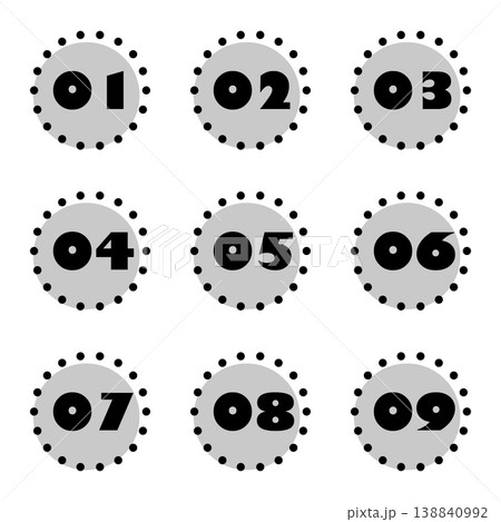 イラスト素材：各種フレーム、見出し、数字、番号、重要、ポイント 138840992