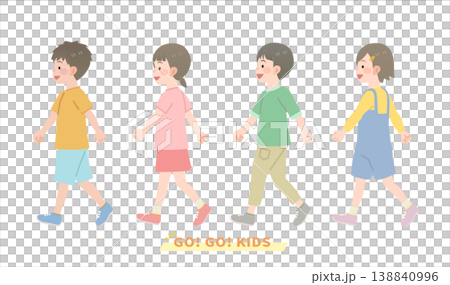 兒童行走的插圖 兒童行走的插圖 138840996