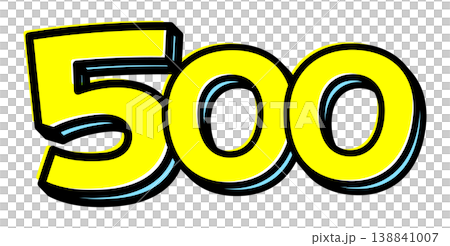 一款獨立的「500」字體。採用醒目的黑色邊框和黃色字母,呈現普普藝術風格。適用於價格、積分和數量等資訊。 一款獨立的「500」字體。採用醒目的黑色邊框和黃色字母,呈現普普藝術風格。適用於價格、積分和數量等資訊。 138841007
