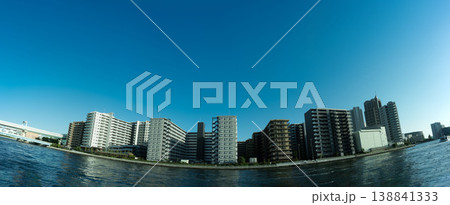 東京江東区、塩見運河から見たマンション群、塩見の分譲マンション 東京江東区、塩見運河から見たマンション群、塩見の分譲マンション 138841333
