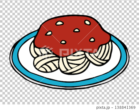 Hand-drawn tomato sauce pasta; simple Western food illustration. Hand-drawn tomato sauce pasta; simple Western food illustration. 138841369
