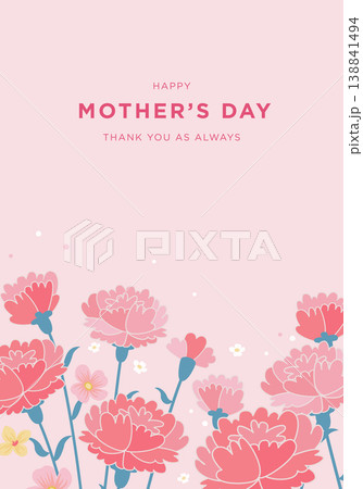 母の日のカーネションのベクターイラスト背景 138841494