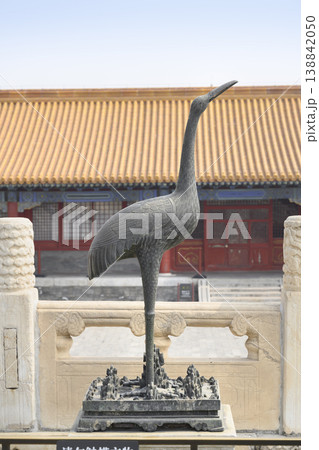 Ancient crane sculpture of the 15th century in the Forbidden City in Beijing, China Ancient crane sculpture of the 15th century in the Forbidden City in Beijing, China 138842050