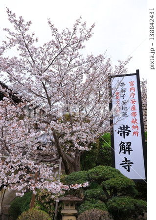 帯解寺と満開の桜 138842431