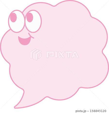 ピンクの笑ってる吹き出しのフレーム 138843120