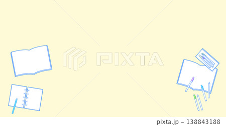 勉強イメージ、学習アイテムのシンプルな背景 138843188