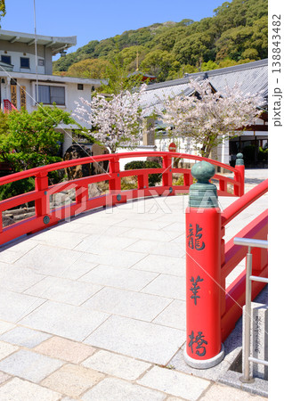 桜満開の神戸・須磨寺の龍華橋 138843482