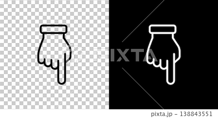 Pointing finger (down) icon 138843551