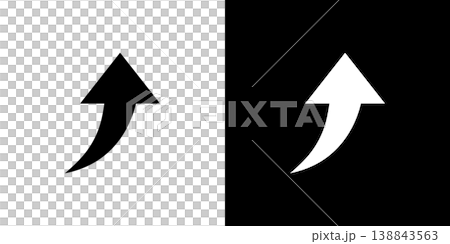 Upward/rising monochrome arrow icon 138843563