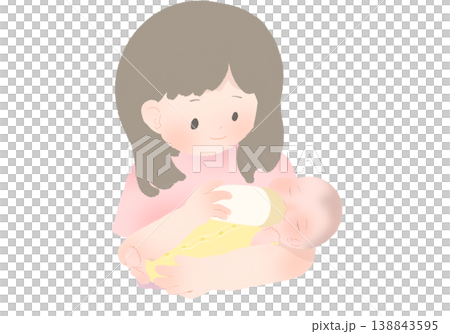 赤ちゃんにミルクをあげる女性 138843595