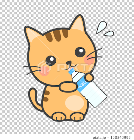 A cute cat drinking water to prevent heatstroke A cute cat drinking water to prevent heatstroke 138843993