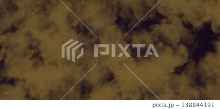 Abstract dark brown smoke clouds background for dramatic design. Atmospheric dusty texture with golden brown nebulosity and shadows Abstract dark brown smoke clouds background for dramatic design. Atmospheric dusty texture with golden brown nebulosity and shadows 138844191