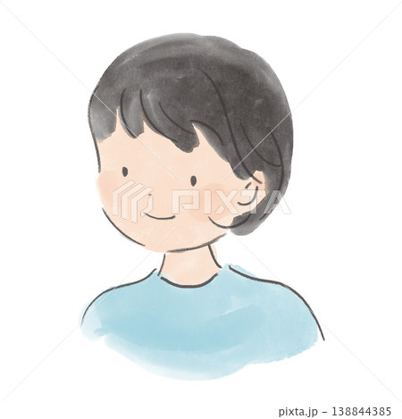 やさしい表情の人物・落ち着いた雰囲気のシンプルな人物画 上半身イラスト やさしい表情の人物・落ち着いた雰囲気のシンプルな人物画 上半身イラスト 138844385