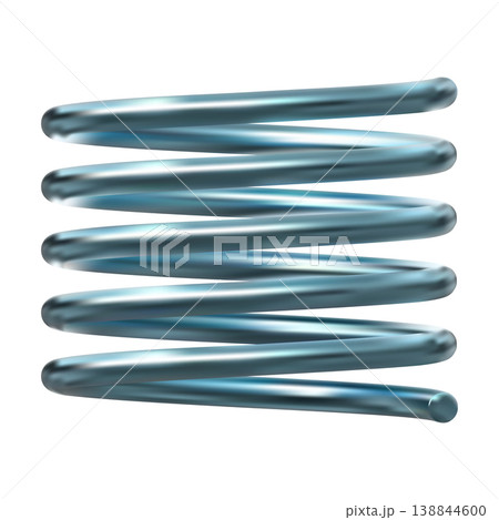 Blue metal coil compression spring, spiral component. 138844600