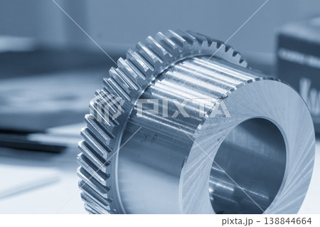 Precision metal bush parts integrated with a bevel gear end for industrial transmission systems. 138844664