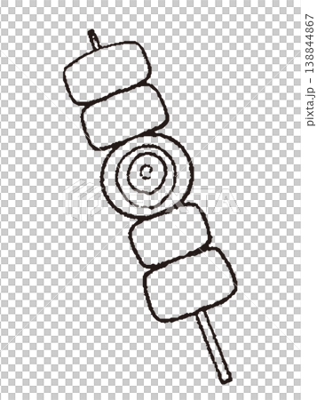串焼きの線画 串焼きの線画 138844867