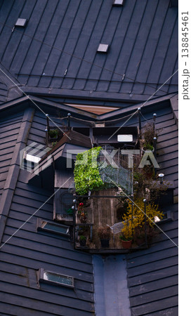 Green plants, garden around buildings, green city concept Green plants, garden around buildings, green city concept 138845461