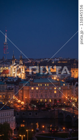 Prague Old Town cityscape. Vertical landscape of historical center of Praha, Czech Republic. 138845556