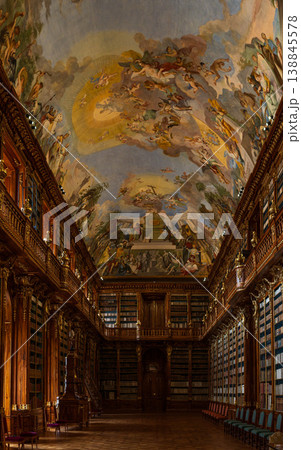 PRAGUE, CZECH REPUBLIC MARCH 24 , 2026. The classic library at the Strahov Monastery in Prague is filled with books on the wooden shelves. PRAGUE, CZECH REPUBLIC MARCH 24 , 2026. The classic library at the Strahov Monastery in Prague is filled with books on the wooden shelves. 138845578