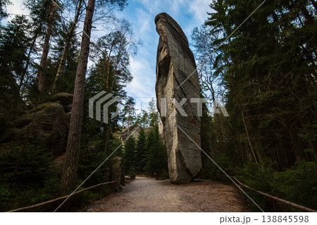 Adrspach Teplice Rocks Sandstone Formations and Forest Trail in Czech Republic Adrspach Teplice Rocks Sandstone Formations and Forest Trail in Czech Republic 138845598