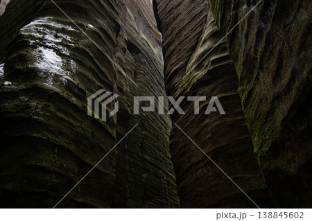 Adrspach Teplice Rocks Sandstone Formations and Forest Trail in Czech Republic Adrspach Teplice Rocks Sandstone Formations and Forest Trail in Czech Republic 138845602