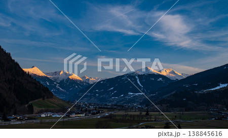 Austria, Bad Hofgastein, Late Evening Night view of the town Austria, Bad Hofgastein, Late Evening Night view of the town 138845616