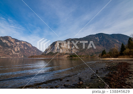 Alpine lake, river with mountain reflections and dramatic mountains in Austria 138845629