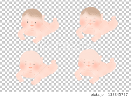 うつ伏せする赤ちゃん うつ伏せする赤ちゃん 138845757