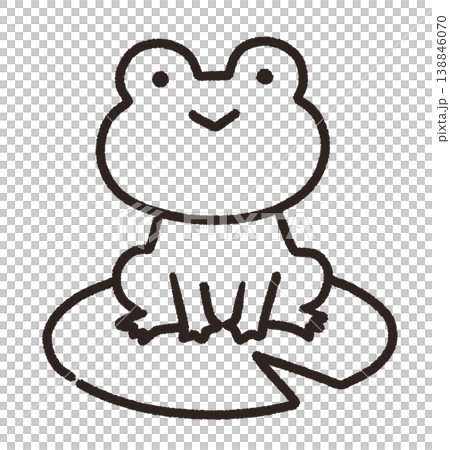 Simple and cute line art illustration of a frog Simple and cute line art illustration of a frog 138846070
