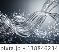 幻想的な光ウェーブ粒子背景素材 138846234