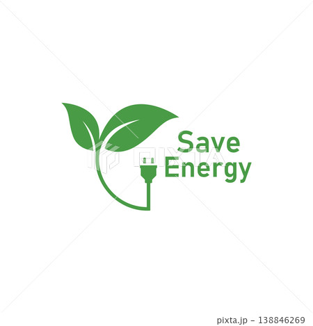 Save energy symbol. Energy icon with green leaf. Eco friendly environmentally icons. Save energy logo label icon badge sticker symbol banner circle stamp line vector isolated illustration. Save energy symbol. Energy icon with green leaf. Eco friendly environmentally icons. Save energy logo label icon badge sticker symbol banner circle stamp line vector isolated illustration. 138846269