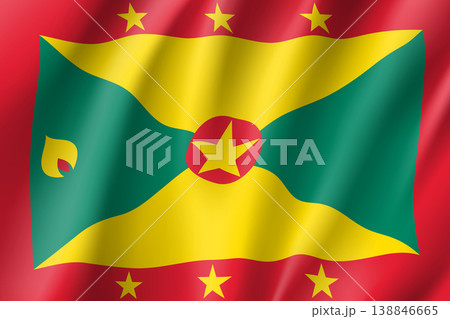 Flag Grenada realistic icon Flag Grenada realistic icon 138846665