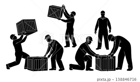 Black Solid CBRN Soil Sample Testing Technicians Silhouettes Set of Six on White Background Black Solid CBRN Soil Sample Testing Technicians Silhouettes Set of Six on White Background 138846716