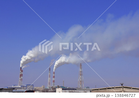 smoke from the pipes of industrial plant smoke from the pipes of industrial plant 138846727