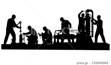 Black Solid Boat Trim Tab Adjustment Silhouettes Set of Six on White Background Black Solid Boat Trim Tab Adjustment Silhouettes Set of Six on White Background 138846968