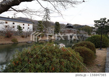 日本情緒:山口県岩国市にある桜の時期の吉香公園の風桜 日本情緒:山口県岩国市にある桜の時期の吉香公園の風桜 138847365