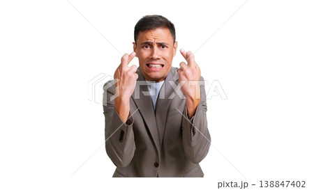 Man crossing fingers hoping for good luck transparent background Man crossing fingers hoping for good luck transparent background 138847402