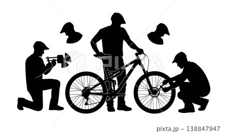 Black Solid Dropper Post Cable Adjustment Silhouettes Black Solid Dropper Post Cable Adjustment Silhouettes 138847947
