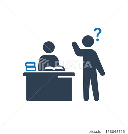 Librarian Reference Help Desk Icon Librarian Reference Help Desk Icon 138848526