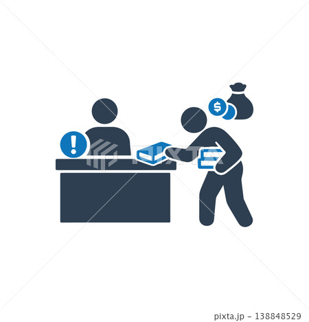 Library Fine Payment Desk Icon 138848529