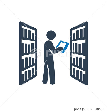 Browsing Through Library Aisles Icon Browsing Through Library Aisles Icon 138848539