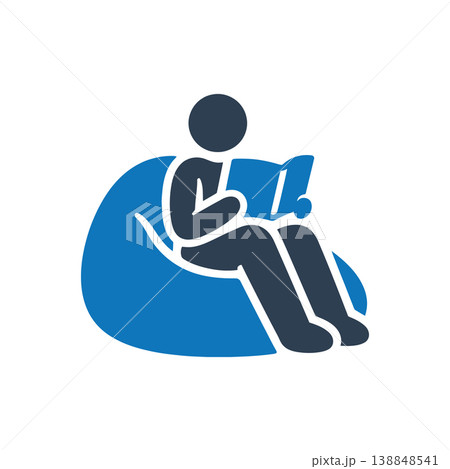 Comfortable Beanbag Reading Session Icon Comfortable Beanbag Reading Session Icon 138848541