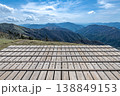 徳島剣山頂上　展望デッキと四国山地 138849153
