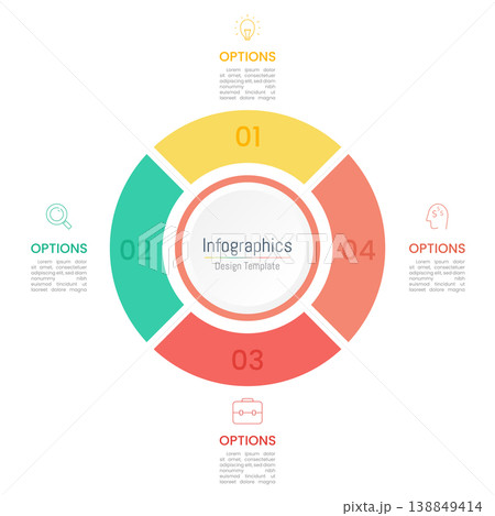 Infographic 4 options design elements for your business data. Vector Illustration. Infographic 4 options design elements for your business data. Vector Illustration. 138849414