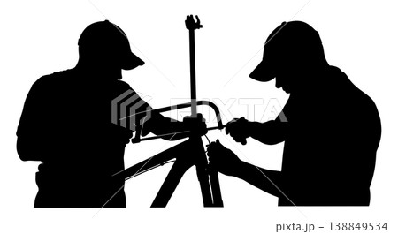 Black Solid Fork Steerer Tube Cutting Silhouettes 138849534